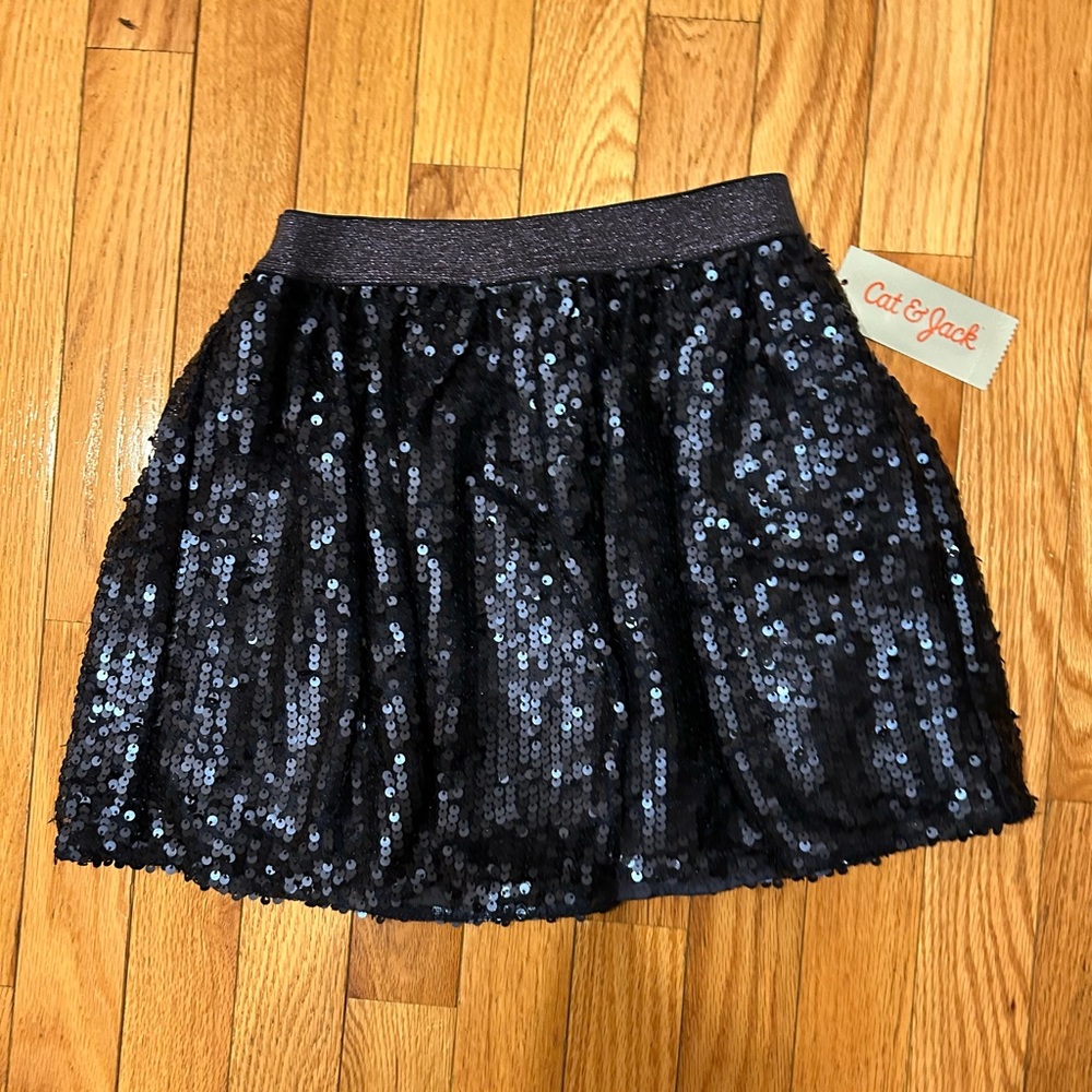 Navy Sequin Girls Skirt Size 6/6x (With Tags, Never Worn)